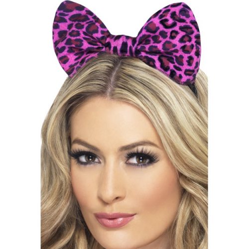 Leopard Bow on Headband-0
