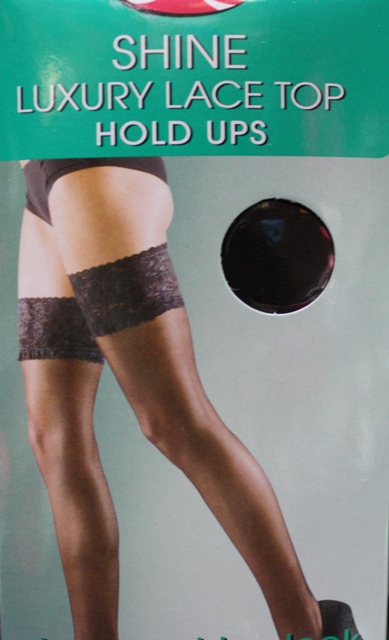 WW3701-BLACK LACE TOP HOLD UPS -261820