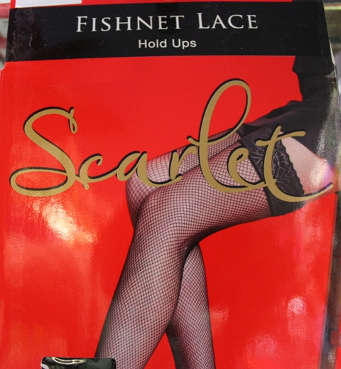 WW3101-BLACK FISHNET LACE TOP HOLD UPS -261825